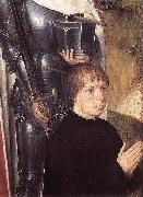 Hans Memling The donor Adriaan Reins in front of Saint Adrian on the left panel of the Triptych of Adriaan Reins oil painting reproduction